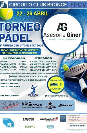 CIRCUITO CLUB TORNEO PADEL EL SALT 2ª PRUEBA